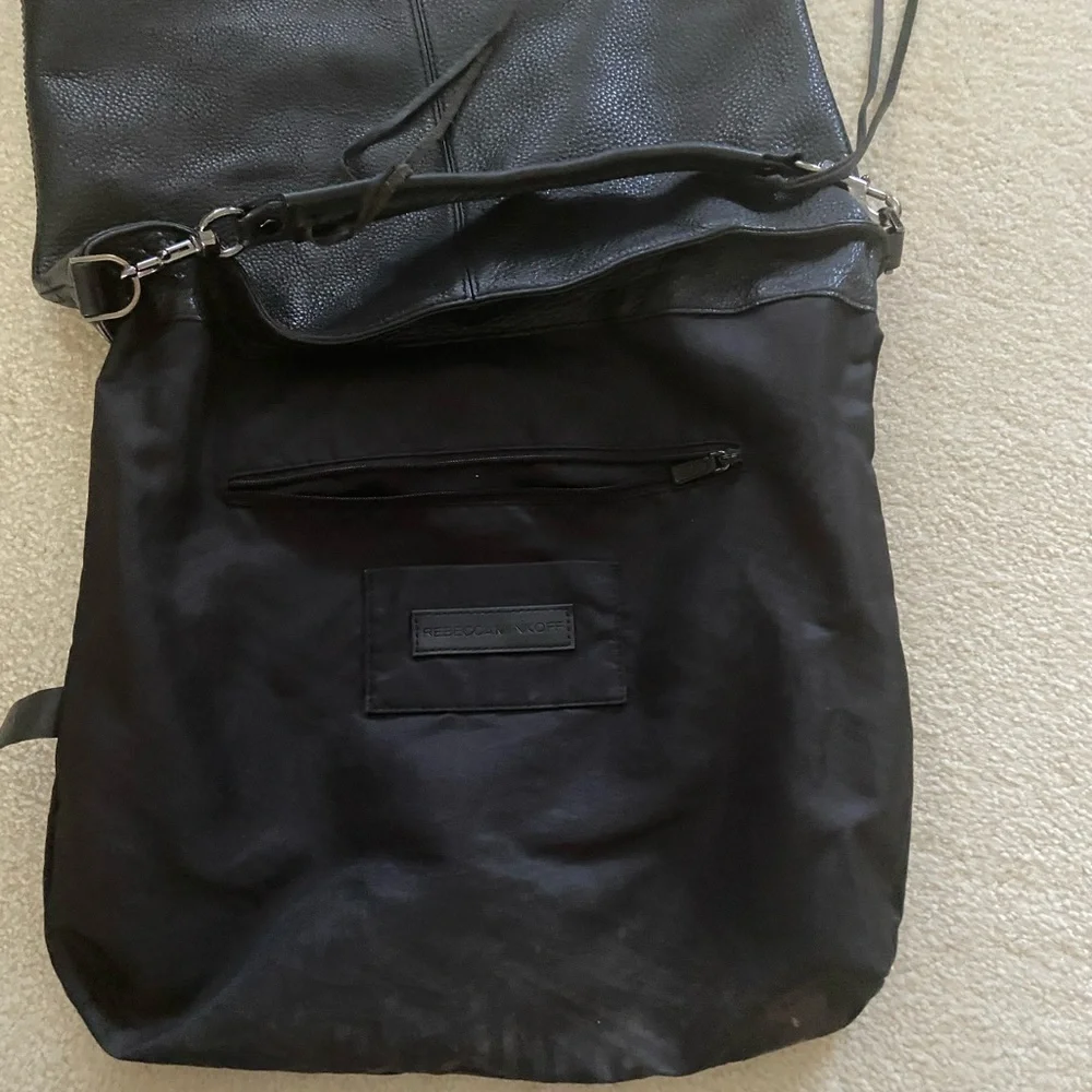 Rebecca Minkoff Slim Regan Hobo black 100% leather bag, zip pocket inside